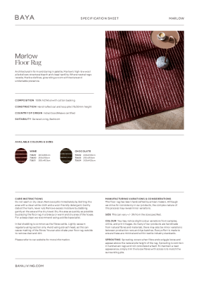 : Marlow Floor Rug Wine by Baya