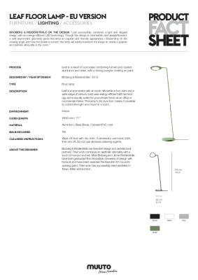 : Leaf Floor Lamp Grey by Broberg & Ridderstrale for Muuto