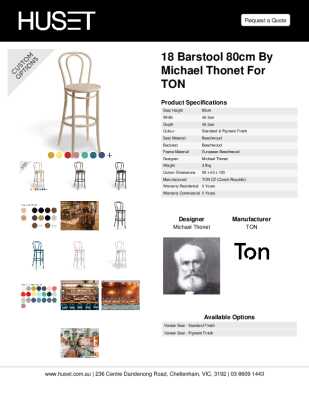 Tear Sheet: 18 Barstool 80cm by Michael Thonet for TON