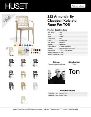 Tear Sheet: 822 Armchair by Claesson Koivisto Rune for TON