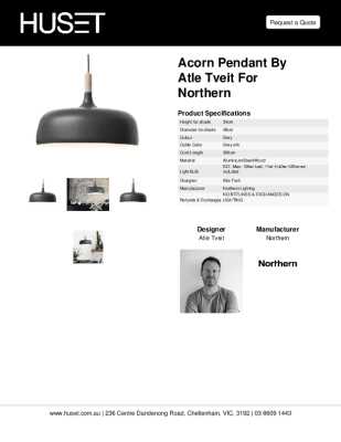 Tear Sheet: Acorn Pendant by Atle Tveit for Northern 