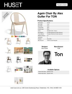 Tear Sheet: Again Chair by Alex Gufler for TON