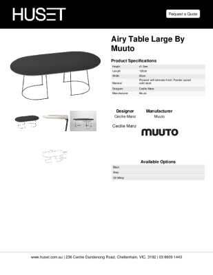 Tear Sheet: Airy Coffee Table Large by Muuto