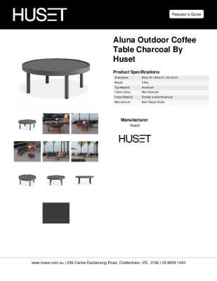 Tear Sheet: Aluna Outdoor Coffee Table Charcoal by Huset