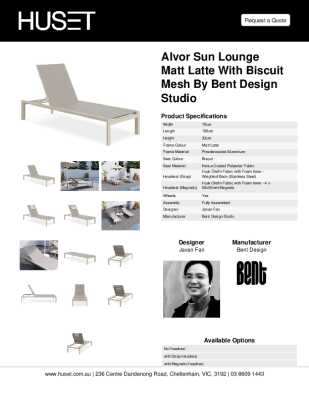 Tear Sheet: Alvor Sun Lounge Matt Latte with Biscuit Mesh by Bent Design Studio