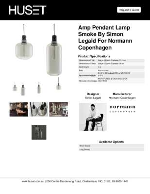 Tear Sheet: Amp Pendant Lamp Smoke by Simon Legald for Normann Copenhagen