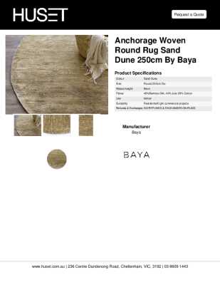 Tear Sheet: Anchorage Woven Round Rug Sand Dune 250cm by Baya