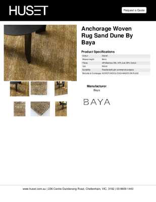 Tear Sheet: Anchorage Woven Rug Sand Dune by Baya
