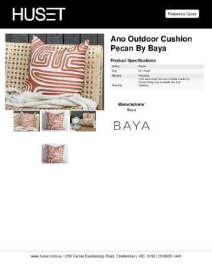 Tear Sheet: Ano Outdoor Cushion Pecan by Baya
