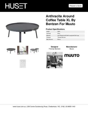 Tear Sheet: Anthracite Around Coffee Table XL by Bentzen for Muuto