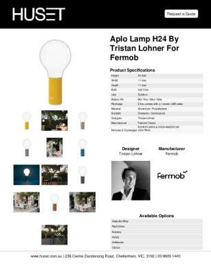 Tear Sheet: Aplo Lamp H24 by Tristan Lohner for Fermob