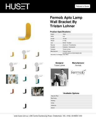 Tear Sheet: Fermob Aplo Lamp Wall Bracket By Tristan Lohner 