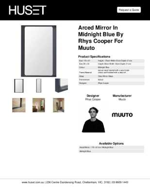 Tear Sheet: Arced Mirror in Midnight Blue by Rhys Cooper for Muuto