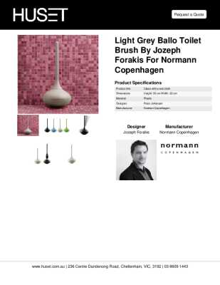 Tear Sheet: Light Grey Ballo Toilet Brush by Jozeph Forakis for Normann Copenhagen
