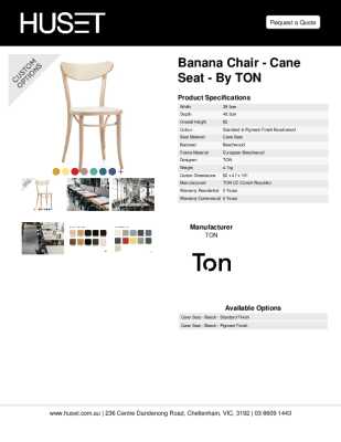 Tear Sheet: Banana Chair - Cane Seat - by TON