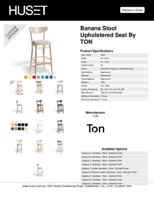 Tear Sheet: Banana Stool Upholstered Seat by TON