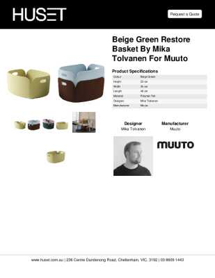 Tear Sheet: Beige Green Restore Basket by Mika Tolvanen for Muuto