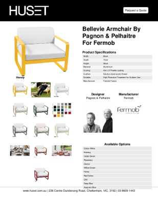 Tear Sheet: Bellevie Armchair by Pagnon & Pelhaitre for Fermob