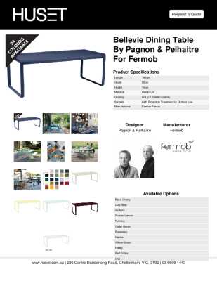 Tear Sheet: Bellevie Dining Table by Pagnon & Pelhaitre for Fermob