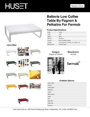 Tear Sheet: Bellevie Low Coffee Table by Pagnon & Pelhaitre for Fermob