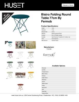 Tear Sheet: Bistro Folding Round Table 77cm by Fermob