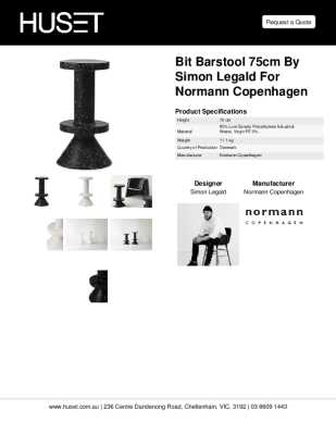 Tear Sheet: Bit Barstool 75cm by Simon Legald for Normann Copenhagen