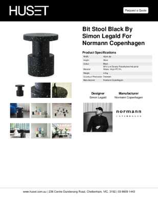 Tear Sheet: Bit Stool Black by Simon Legald for Normann Copenhagen
