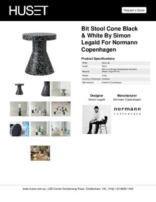 Tear Sheet: Bit Stool Cone Black & White by Simon Legald for Normann Copenhagen