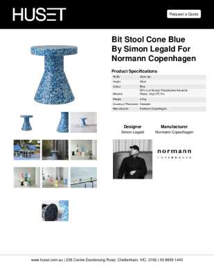 Tear Sheet: Bit Stool Cone Blue by Simon Legald for Normann Copenhagen