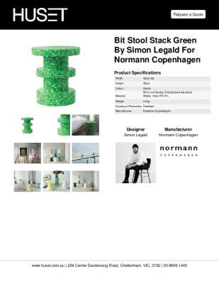 Tear Sheet: Bit Stool Stack Green by Simon Legald for Normann Copenhagen