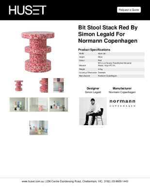 Tear Sheet: Bit Stool Stack Red by Simon Legald for Normann Copenhagen