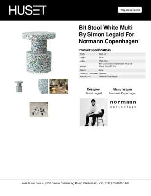 Tear Sheet: Bit Stool White Multi by Simon Legald for Normann Copenhagen