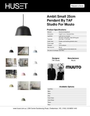 Tear Sheet: Ambit Small 25cm Pendant by TAF Studio for Muuto