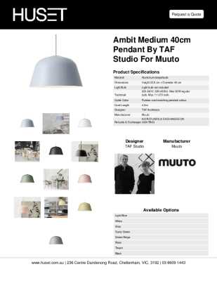 Tear Sheet: Ambit Medium 40cm Pendant by TAF Studio for Muuto 