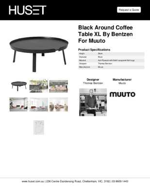 Tear Sheet: Black Around Coffee Table XL by Bentzen for Muuto