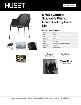 Tear Sheet: Breeze Outdoor Stackable Dining Chair Black by Cane-line