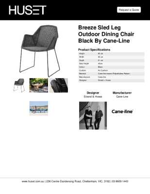 Tear Sheet: Breeze Sled Leg Outdoor Dining Chair Black by  Cane-line