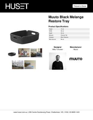 Tear Sheet: Muuto Black Melange Restore Tray
