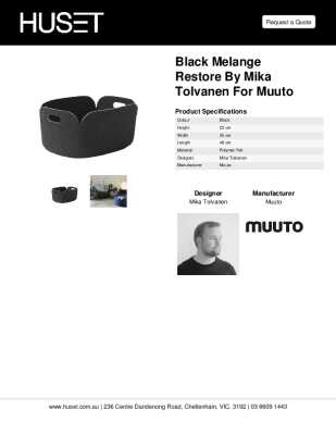 Tear Sheet: Black Melange Restore by Mika Tolvanen for Muuto 