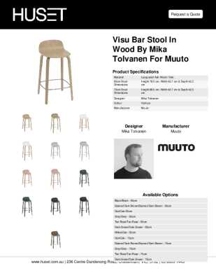 Tear Sheet: Visu Bar Stool in Wood by Muuto