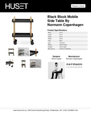 Tear Sheet: Black Block Mobile Side Table by Normann Copenhagen 