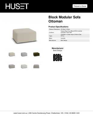 Tear Sheet: Block Modular Sofa Ottoman
