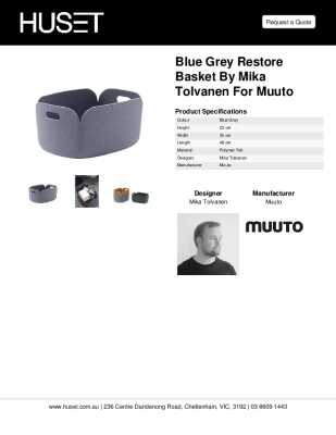 Tear Sheet: Blue Grey Restore Basket by Mika Tolvanen for Muuto