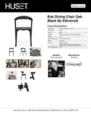 Tear Sheet: Bok Dining Chair Oak-Black by Ethnicraft
