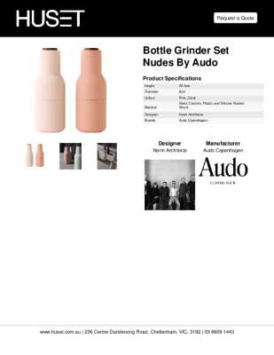 Tear Sheet: Bottle Grinder Set Nudes by Audo