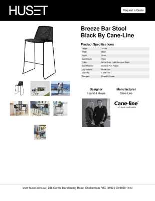 Tear Sheet: Breeze Bar Stool Black by Cane-line