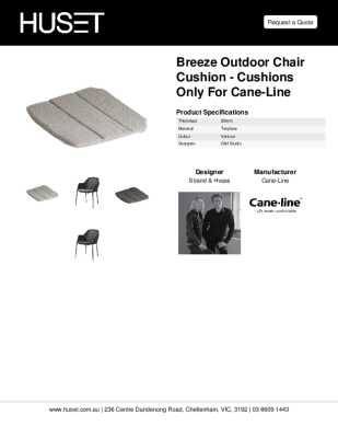 Tear Sheet: Breeze Outdoor Chair Cushion - Cushions Only for Cane-line