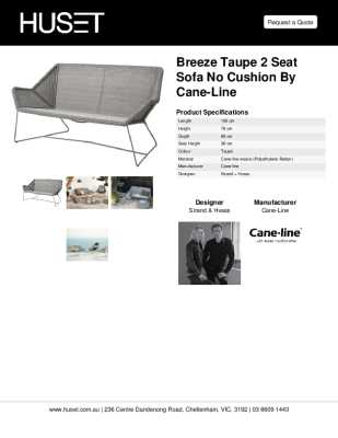 Tear Sheet: Breeze Taupe 2 Seat Sofa No Cushion by  Cane-line