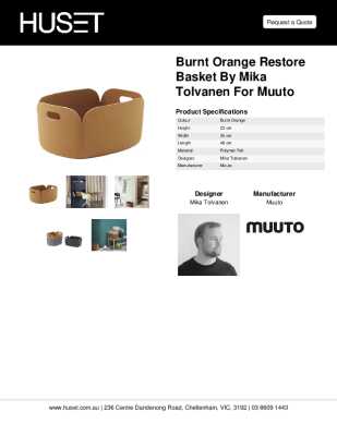 Tear Sheet: Burnt Orange Restore Basket by Mika Tolvanen for Muuto