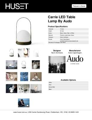 Tear Sheet: Carrie LED Table Lamp by Audo